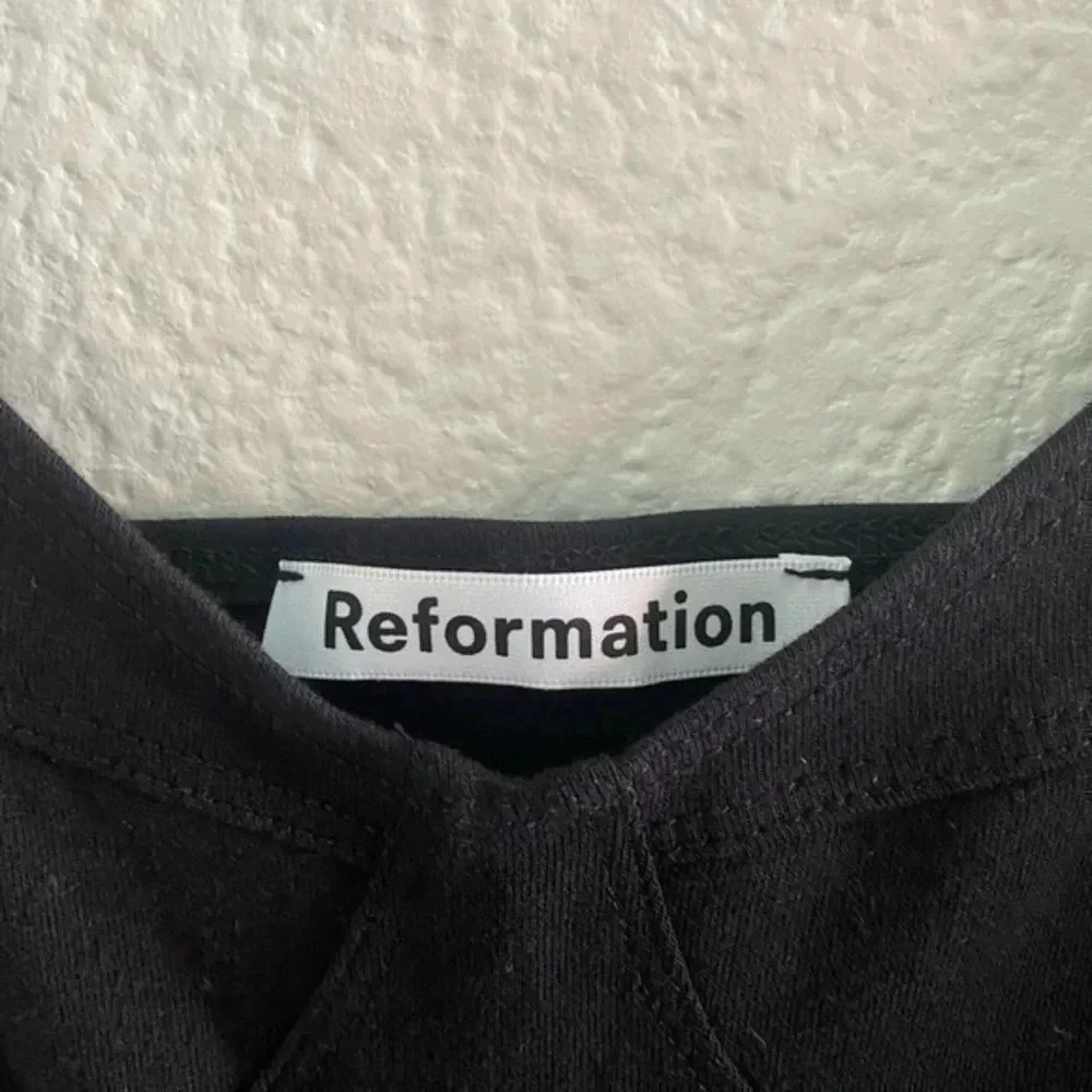 REFORMATION Braun Bodycon Midi Dress In Black XS B262 - Picture 5 of 5